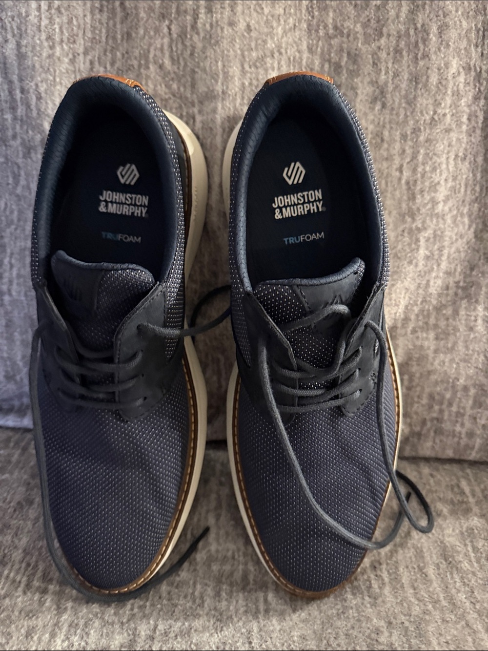 Johnston & Murphy Navy and Brown TruFoam Lace-Up Oxfords